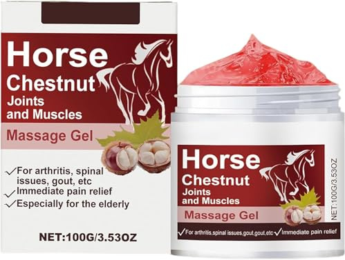 Extra starker, wärmender Pferdebalsam – 100 g, Muskelmassagegel, sanfter Massagebalsam zur Linderung von Schmerzen in Rücken, Handgelenken und Knien