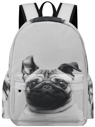 Lyfthologen Rucksack, niedlicher Mops-Rucksack, lässiger Tagesrucksack für Outdoor, Sport, Reisen, Niedlicher Mops, 42 x 30 x 15 cm