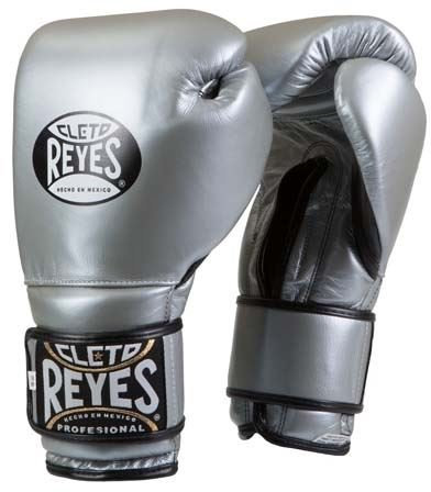 CLETO Reyes Klettverschluss Sparring Handschuhe – Platin