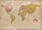 Close Up XXL Antike Vintage Riesen Weltkarte Retro Poster - aktuelle Version (140x100 cm) Top Qualität - MAPS IN Minutes + Ãœ-Poster