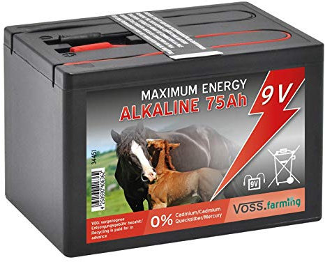 VOSS.farming Batterie sèche Alcaline 75 Ah 9V pour clôture électrique - Petit modèle