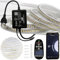 FOLGEMIR Striscia LED 5 metro Bianco Freddo, controllata tramite WIFI/APP, dimmerabile con trasformatore 220V e telecomando IR, 2835 144 LEDs/m, Timer, Musica, Impermeabile IP65