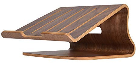 Samdi Laptop Stand Wood,Notebook Radiator Stand,Wooden Cooling Computer Holder,Suitable for Most laptops Heat Dissipation Shelf & Home Decor Office Must-Haves Desk Organiser(Walnut)