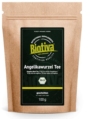 Tè di radice di Angelica biologico 100g | Angelica Archangelica | Imbottigliato e controllato in Germania | Biotiva