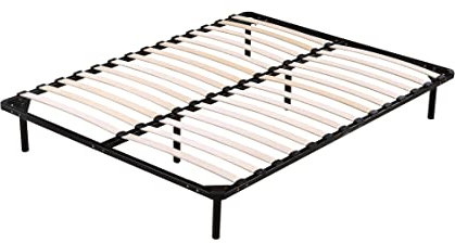 Literie Julien Julie - Solide et Confortable Sommier Cadre a Lattes + Pieds 140x190 x 29 cm en Metal - Montage Rapide et Facile - epaisseur du Metal +/- 1,2 mm 2 x 14 Lattes en 9mm