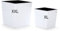 Lot de 2 pots de fleurs XXL et XL en plastique brillant - Couleur : blanc avec insert amovible