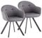 Marca Amazon - Movian Flow - Juego de 2 sillas de comedor, gris oscuro