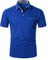 APAELEA Polo Uomo Manica Corta Estivo T-Shirt da Golf a Contrasto Maglietta da Rugby,Blu,M