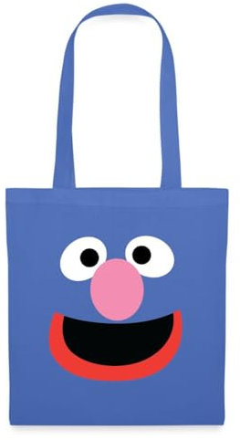 Spreadshirt Sesamstraße Grobi Gesicht Karneval Stoffbeutel, One size, Hellblau