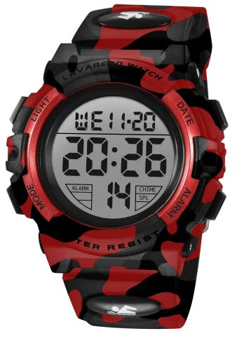 BEN NEVIS Montre Enfant Garçon Adolescent Digitale Outdoor Sport Multifonction Étanche LED Lumière Alarme Calendrier Date avec Bande de Silicone