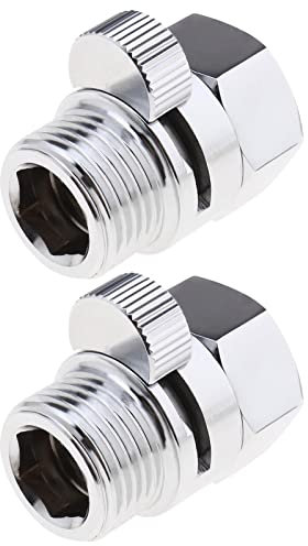 VGOL 2 Stück Absperrventil 1/2 Messing Duschkopfventil Wassersparventil Anschlussadapter mit Griffhebel G1/2 Wasserdurchflussregelventil für Duschkopf Handbrause