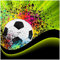 Wallario Memoboard aus Glas mit Motiv, Magnet-Tafel in 50 x 50 cm in Premium Qualität Fußball - Design Wellen und Regenbogen in grün