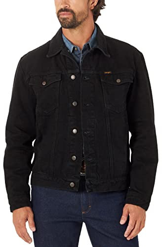 Wrangler Men's Cowboy Cut Western Unlined Denim Jacket, Shadow Black, L UK