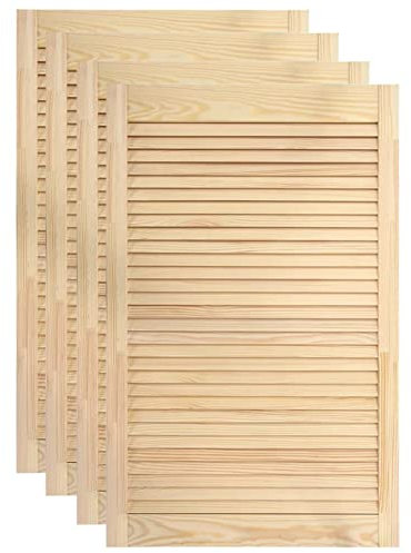 Bounv Lamellentüren 4er Pack Schranktür Möbeltür Offene Lamellen Holztür für Schränke Massivholz Kiefer 99,3x59,4 cm