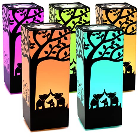 ZOCI VOCI Telepathie Freundschafts lampen – Langstrecken Wifi Touch Lampen – Spielende Kinder-Design | Einzigartige handgefertigte Geschenke 200+ Farben (SET VON 5)