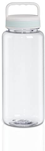 Xavax Trinkflasche, 1250 ml (Wasserflasche auslaufsicher, Getränkeflasche mit praktischem Henkel und Schraubverschluss, lebensmittelecht, durchsichtig) blau