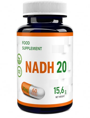 Hepatica NADH 20 mg (reduziertes Nicotinamid-Adenin-Dinukleotid) | 60 vegane Kapseln | Einzelwirkstoff | GMP & Laborgeprüft