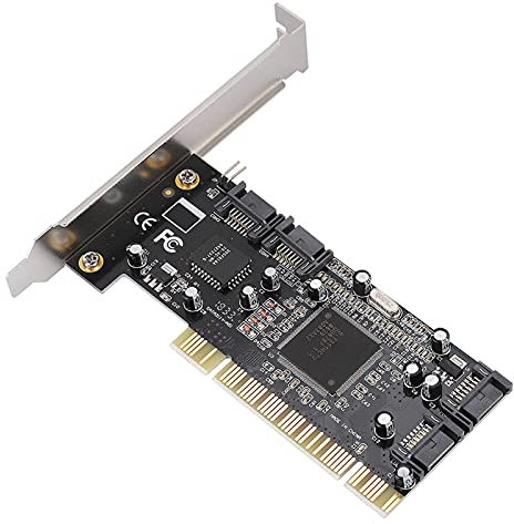 Raid-Controller, Sil3114 PCI-Chipsatz auf 4 interne SATA-Anschlüsse 1 5-poliger PCI-zu-SATA-Raid-Karten-Gbit/s-Adapter Raid-Karten-Chipsatz mit Unterstützung für Festplatten