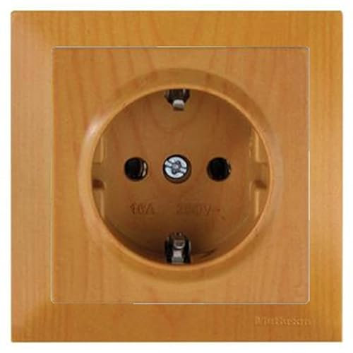 Mutlusan CANDELA Set: Steckdose mit Rahmen - Unterputz, Einbau, Wandeinbau - Eiche/Holz