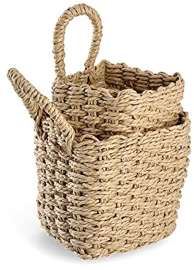 Zeller 14471 Aufbewahrungskorb-Set, 2-tlg., Papiergeflecht, ca. 12 x 12 x 13/15 x 15 x 15 cm