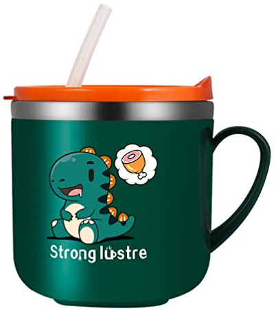 Toddmomy 1 tasse à lait isotherme anti-déversement avec couvercle et paille pour bébé fille garçon (250 ml)