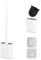 Toilet Brush and Holder Set, Silicone Flex Cleaner Brush for Bathroom, Wall Mounted Toilet Bowl Brush, Toilet Cleaner Brush Set for Bathroom Deep Cleaning (White)