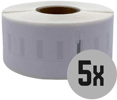 DULA Etiketten - Kompatibel mit Dymo Compatible labels - Weiß - 11355 - S0722550 - Multifunctionele etiketten - 5 rollen - 19 x 51 mm - 500 labels per rol