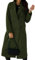 Manteau élégant en laine pour femme - Trench à double boutonnage - Manteau d'hiver - Couleur unie - Col rabattu - Léger - Long manteau coupe-vent, vert, M