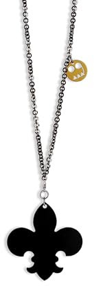 OGM Collana con Pendente a Forma di Giglio Fiorentino in Alluminio Riciclato, Made in Italy e Nickel Free (Fiore del rinascimento)