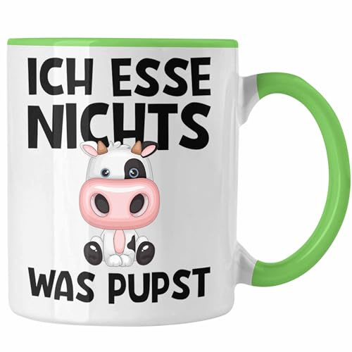 Trendation - Veganer Tasse Geschenk Ich Esse Nichts Was Pupst Vegetarier Vegan Geschenkidee Lustiger Spruch (Grün)