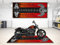 wibeart MPM Motorradmatte für den Style-Schriftzug. Waschbare, rutschfeste, öl- und wasserfeste Parkmatte für Garage, Ausstellungsraum | Lebendiges Schwarz - Größe 1 : 86.6 x 39.4/220 x 100 cm