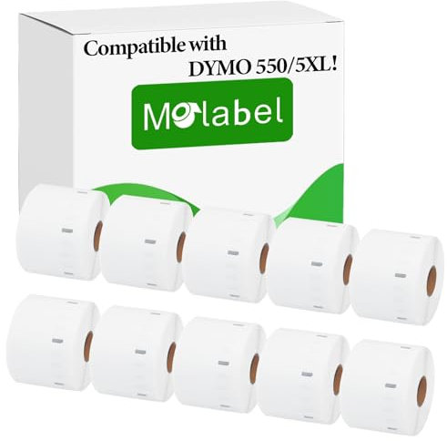 Molabel Mehrzwecketiketten - 10 Rollen für Dymo S0722540 11354-57mm x 32mm Kompatibel mit Dymo LabelWriter 550 Druckern - 1000 Etiketten pro Rolle