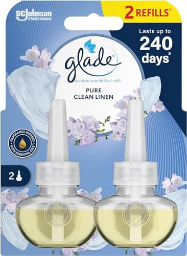 Glade Plug in Air Freshener Refill, Electric Scented Oil Room Air Freshener, Clean Linen, Pack of 6 Duos (12 x 20ml)