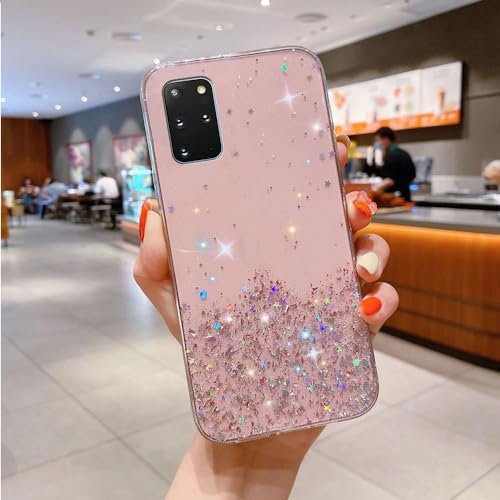 Glitzernder Transparenter Hülle Sternenhimmel Kompatibel mit Samsung Galaxy S20 Plus 5G Case TPU-Schutzabdeckung für Schlankes Anti-Stoß-Handyhülle