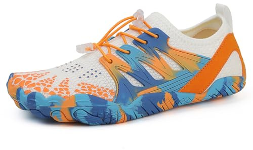 AONEGOLD Water Shoes for Men and Women - Barefoot Quick Dry Aqua Swim Yoga Lightweight Breathable Snorkeling Surfing Beach Fitness (Blue, Size 6.5)