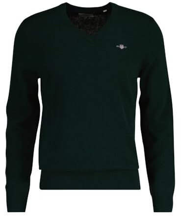GANT Herren Extrafine Lambswool V-Neck Pullover, Tartan Green, L