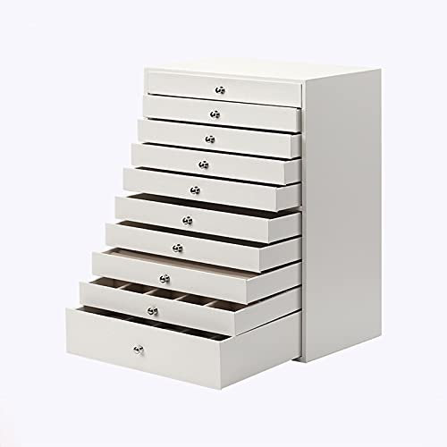NOALED Schmuckkästchen, Schmuckschatulle, 10 große Schmuckkästchen, Organizer-Etui, Kunstleder-Griff, Aufbewahrungsbox, Schubladentyp, Schmuck-Aufbewahrungsbox, Geschenk für Mädchen oder Frauen Pi