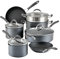 Circulon A1 Series with ScratchDefense 11 Piece Cookware Set Extreme Non Stick Cookware Set Dishwasher Safe with Saucepans, Fry Pans and Stockpot - Grey