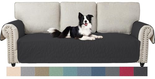 Ystyle Housse Canapé 3 Places avec Accoudoirs, Housses De Canapé Imperméable sans Dossier, Housse De Protection Canapé Animaux, Couvre Canape, Couverture Magnétique pour Canapé, Noir