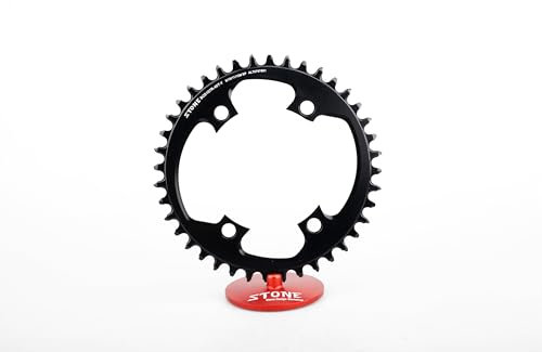 STONE – Plato Redondo Monoplato 107 BCD Compatible con SRAM Rival AXS Gravel Carretera Road CNC Aluminio 7075-T651 4 Brazos 38T | 40T | 42T | 44T | 46T | 48T (40T)