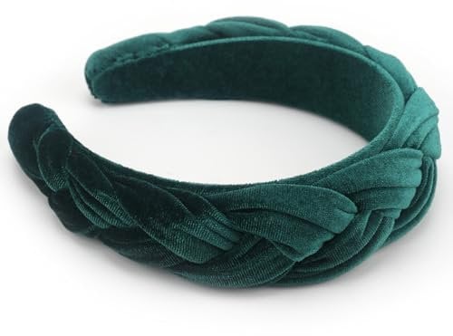 DRESHOW Samt Geflochtene Stirnband Damen Trachten Haarreif Breit Vintage Haare Bands Mode Stirnbänder für Damen