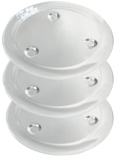 Lot de 3 bougeoirs en verre transparent, 7,6 cm, petite assiette ronde pour bougie pilier