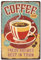 Hobbspring 1 Stück Vintage Blechschild Aus Metall 20x30cm Retro Eisen Schild Mit Heißem Kaffee Rostoptik Frisch Gebrüht Best In Town Kaffeedosen Poster Für Café Bar Kneipe Zuhause Büro Küche Wanddekor