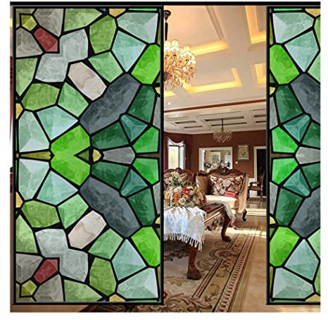 Film en verre dépoli opaque coloré autocollant pour la protection solaire et la vie privée Film décoratif statique pour salle de bain Douche paroi réutilisable et facile à installer 3 x 254 cm