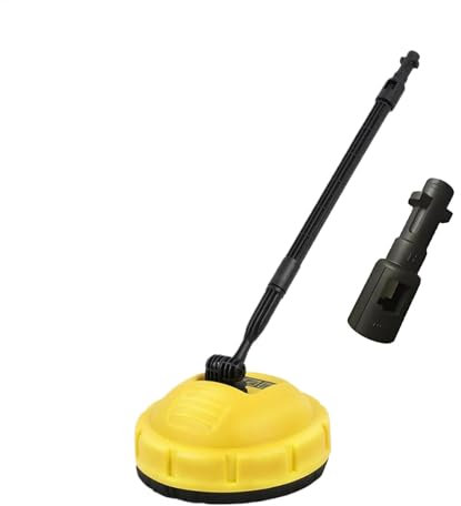 Pulitore per idropulitrice con manico lungo Accessorio per la pulizia del patio esterno Spazzola rotante rotonda Strumento di pulizia 'auto Marciapiede Marciapiede Pulizia del ponte