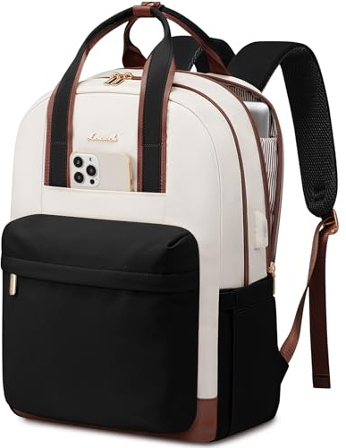 LOVEVOOK Laptop Backpack Womens, 17 inch Large Fashion Rucksack Bag for Ladies, Waterproof School Bags with USB Port, Cute Laptop Bags Back Pack for Uni College Work Teacher Business Travel