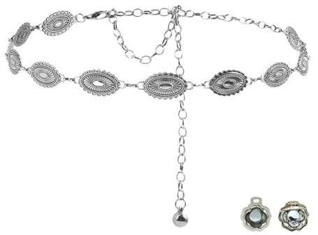 KQDRAVINE Bauchkette Silber Damen, Verstellbarer Kettengürtel Bauch Kette, Taillengürtel Damen, Silber Gürtel Für Dirndl Kleider Party, Kleid, T-Shirt