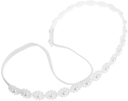 LOLIPPYY Newborn Haarband mit Perlen Leichtes Haarschmuck für Mädchen Handgefertigt Sanftes Kopfbedeckung für Fotoshootings und Besondere Anlässe Vielseitig in Elfenbeinfarbe