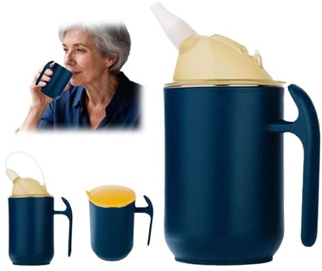 Tasse à bec adulte,Gobelet anti-fuite 3 en 1 pour adulte,Gobeletpourpersonnes âgées,Tassed'eaupourpersonnes âgées,avec couvercle et poignée,400 ml,adapté aux patients et aux personnes handicapées