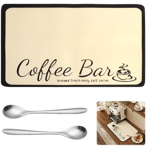 Kaffeematte, unterlage Kaffeemaschine Abtropfmatte Geschirr, super saugfähige Geschirrtrocknungsmatte, barista matte, kaffeevollautomat unterlage, Abtropfmatte für Küche, Bad, Theke, Spüle(30x50cm)